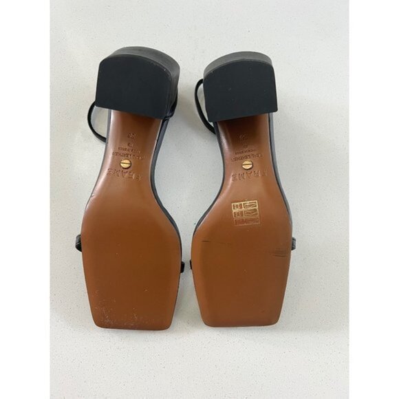 NWOB FRAME Black Le Summit Square Toe Strappy Leather Sandals size 36 - Picture 5 of 9